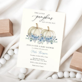 Zwei kleine Pumpkins Blue Baby Dusche Einladung