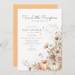 Zwei kleine Pumpkins Kinderdusche Einladung