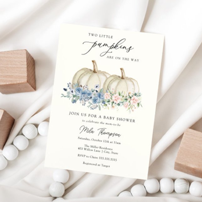 Zwei kleine Pumpkins Kinderdusche Einladung (Von Creator hochgeladen)