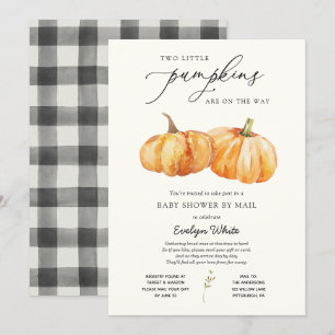 Zwei kleine Pumpkins Twin Baby Dusche per Mail Einladung