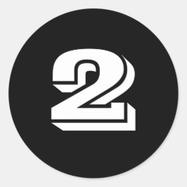 Zwei kleine runde schwarze Zahlenklammern von Janz Runder Aufkleber