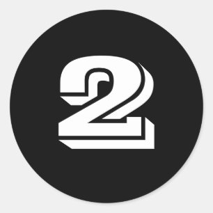 Zwei kleine runde schwarze Zahlenklammern von Janz Runder Aufkleber