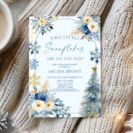 Zwei kleine Schneeflocken Winter Twins Kinderdusch Einladung