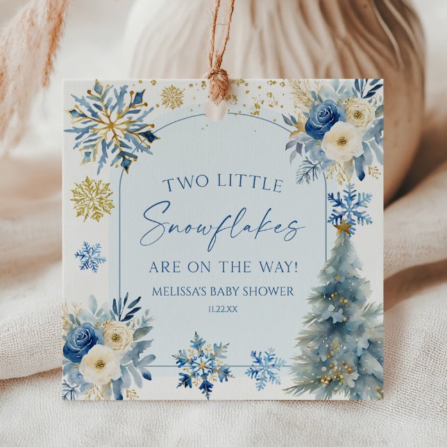 Zwei kleine Schneeflocken Winter Twins Kinderdusch Geschenkanhänger (Von Creator hochgeladen)