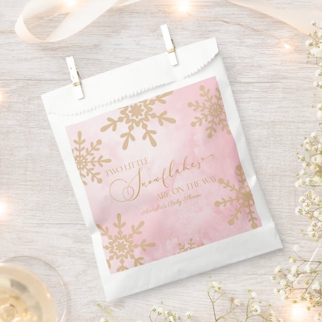 Zwei kleine Schneeflocken Winter Twins Kinderdusch Geschenktütchen (Ausgeschnitten)