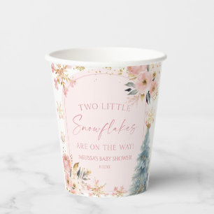 Zwei kleine Schneeflocken Winter Twins Kinderdusch Pappbecher