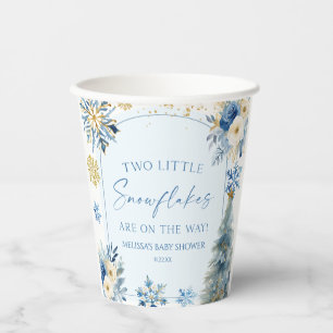 Zwei kleine Schneeflocken Winter Twins Kinderdusch Pappbecher