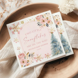 Zwei kleine Schneeflocken Winter Twins Kinderdusch Serviette