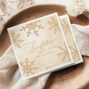 Zwei kleine Schneeflocken Winter Zwillinge Baby Sh Serviette