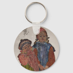 Zwei kleine Schwestern 1906 Schlüsselanhänger