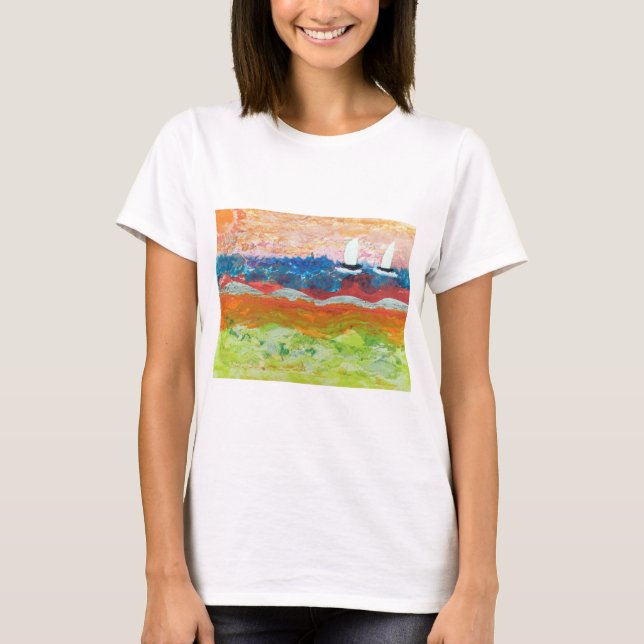 Zwei kleine Segelboote T-Shirt (Vorderseite)