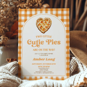 Zwei kleine Süsse Pies Retro Twins Kinderdusche Einladung