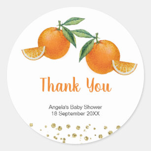 Zwei kleine Süssen - Danke-Aufkleber Runder Aufkleber