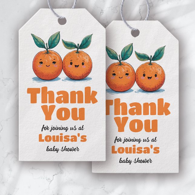 Zwei kleine Süssen Twin Baby Dusche Vielen Dank Geschenkanhänger (Von Creator hochgeladen)