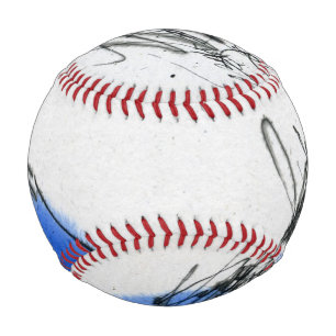 Zwei kleine Titanen picken Getreide. Kalligrafie Baseball