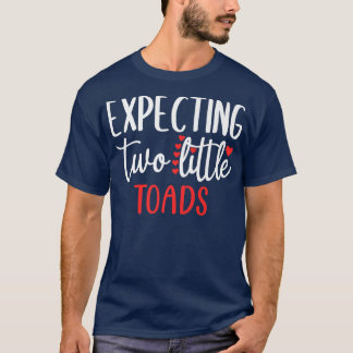Zwei kleine Toad Funny Pregnancy Twins erwarten T-Shirt