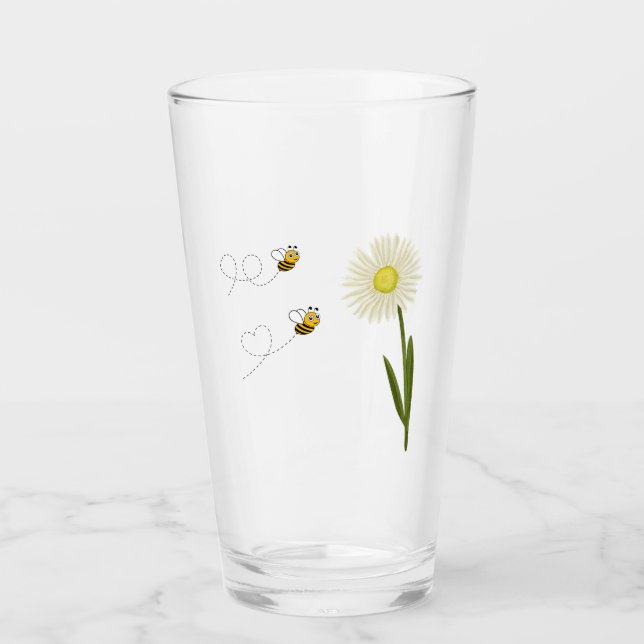 Zwei kleine und niedliche Bienen Glas (Vorderseite)
