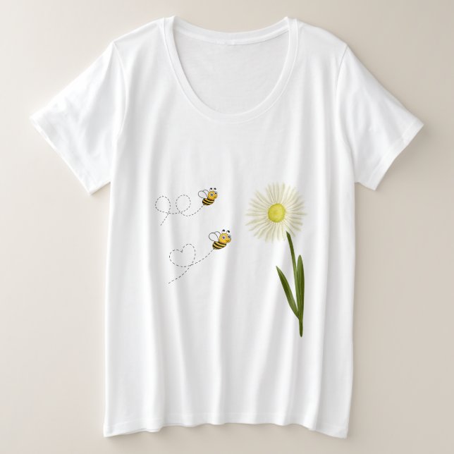 Zwei kleine und niedliche Bienen Große Größe T-Shirt (Design vorne)