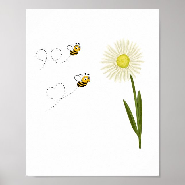 Zwei kleine und niedliche Bienen Poster (Vorne)