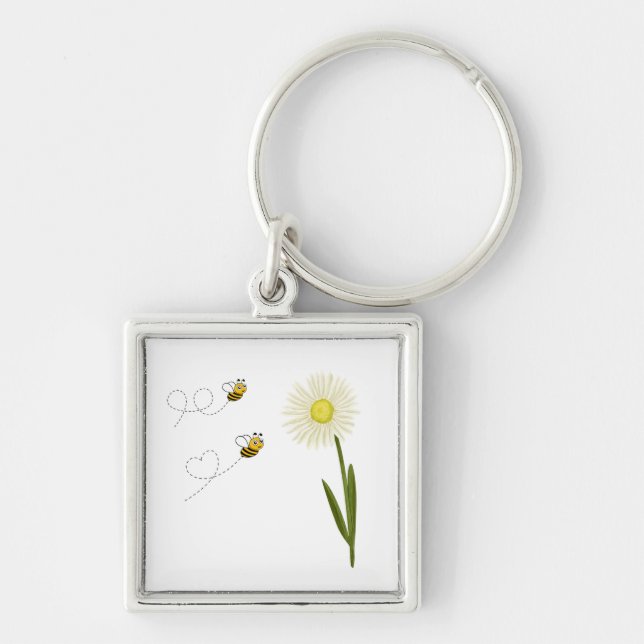 Zwei kleine und niedliche Bienen Schlüsselanhänger (Vorne)