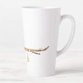 Zwei kleine Vögel auf einem Ast Milchtasse