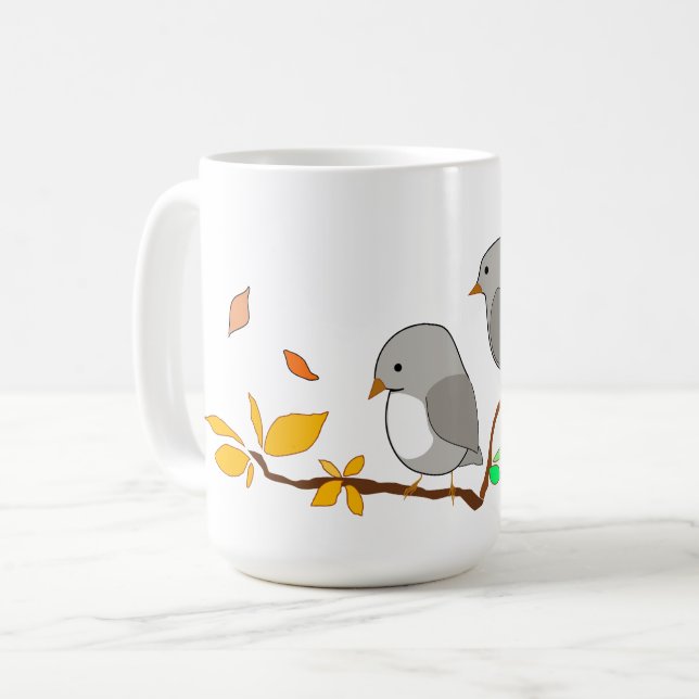 Zwei kleine Vögel Kaffeetasse (Vorderseite Links)