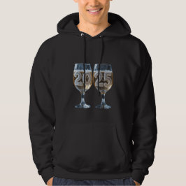 Zwei Klingengläser mit Bläschen Neujahrsdesign Hoodie