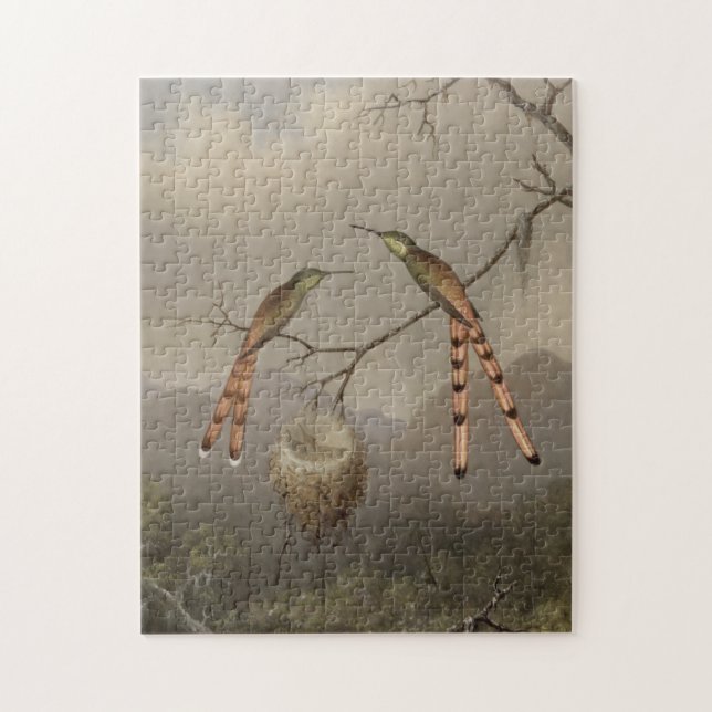 Zwei Kolibris mit ihren Jungen Puzzle (Vertikal)