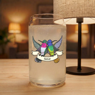 Zwei Kolibris mit Textband Nektar Cartoon Dosenglas