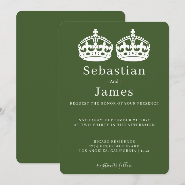 Zwei Könige machen eine Paarkrone, die als homosex (Vorne/Hinten)