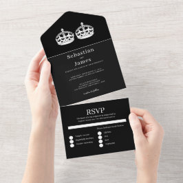 Zwei Könige machen eine Paarschwulenhochzeit All In One Einladung