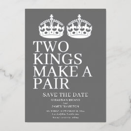 Zwei Könige machen eine Paarschwulenhochzeit Folieneinladung