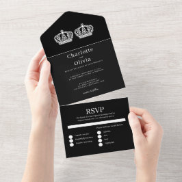 Zwei Königinnen machen eine Paarverheiratung All In One Einladung