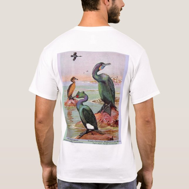 Zwei Kormoranarten, Vorder-/Rückseite T-Shirt (Rückseite)
