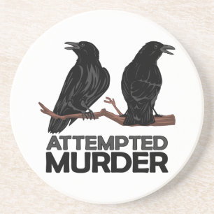 Zwei Krähen = Mordversuch Getränkeuntersetzer