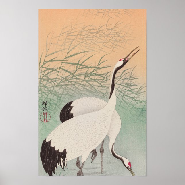 Zwei Krane (1925-1936) von Ohara Koson Poster (Vorne)