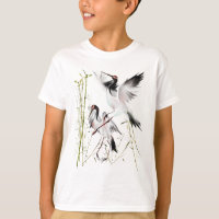 Zwei Krane in Bambus-Shirts