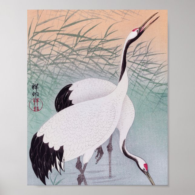 Zwei Krane Vintag Poster (Vorne)