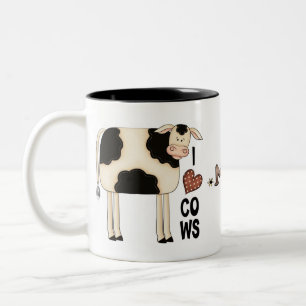 Zwei Kuh-Spaß-Kaffeetasse-Tasse Zweifarbige Tasse