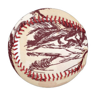 Zwei Kühe Hand gezeichnet Skizze & Aquarell Vinta Baseball