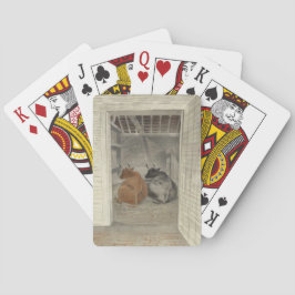 Zwei Kühe in einem Stabil (von Eric Ravilious) Spielkarten