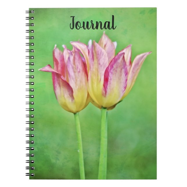 Zwei Künstlerische Tulips Journal-Notebook Notizblock (Vorderseite)