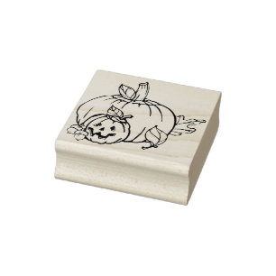 Zwei Kürbis zur Illustrationskunst Briefmarke Gummistempel