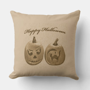 Zwei Kürbisse Frohes Halloween Kissen