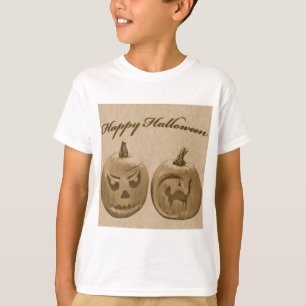 Zwei Kürbisse Glückliches Halloween T-Shirt