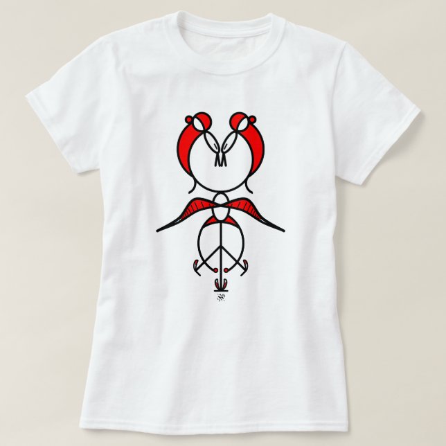 Zwei küssende Vögel T-Shirt (Design vorne)