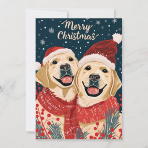 Zwei Labrador frohe Weihnachten