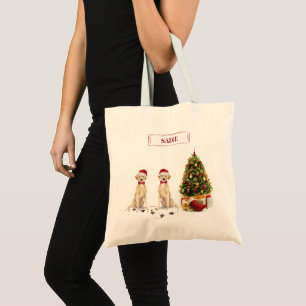 Zwei Labrador Retriever Lustiger Weihnachtshund Tragetasche