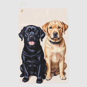 Zwei Labrador Retrievers Golf Handtuch