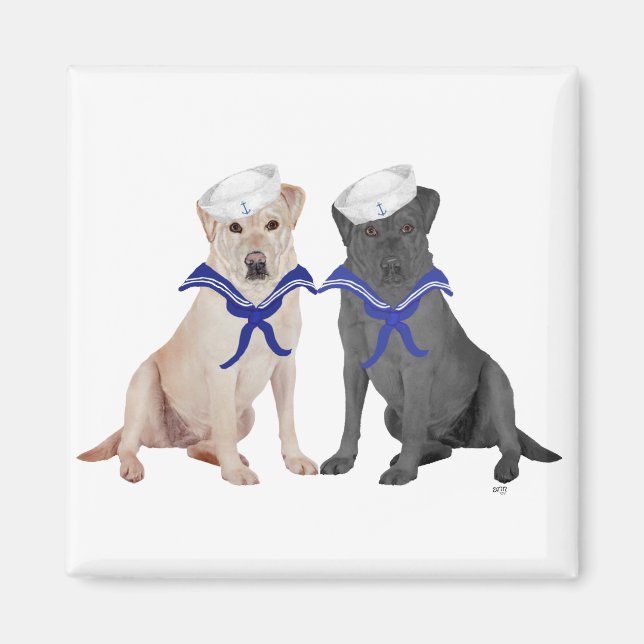 Zwei Labrador Retrievers Magnet (Vorne)